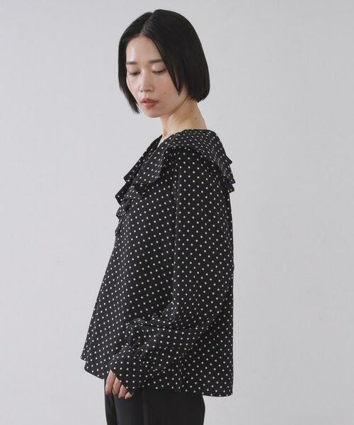 OPAQUE.CLIP / オペーク ドット クリップ シャツ・ブラウス | ドットプリントラッフルブラウス【洗濯機OK】 | 詳細10