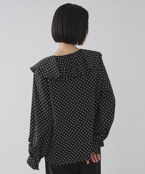 OPAQUE.CLIP / オペーク ドット クリップ シャツ・ブラウス | ドットプリントラッフルブラウス【洗濯機OK】 | 詳細11