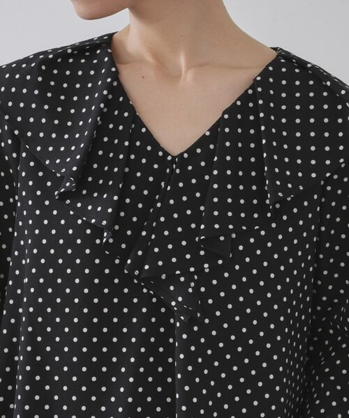 OPAQUE.CLIP / オペーク ドット クリップ シャツ・ブラウス | ドットプリントラッフルブラウス【洗濯機OK】 | 詳細12