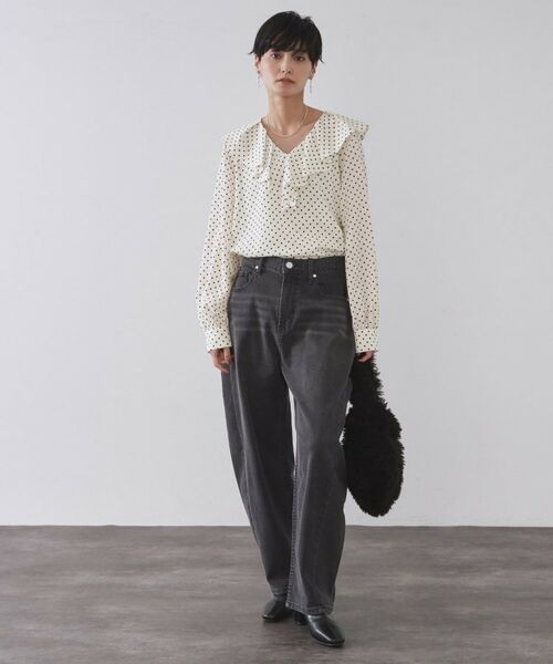 OPAQUE.CLIP / オペーク ドット クリップ シャツ・ブラウス | ドットプリントラッフルブラウス【洗濯機OK】 | 詳細2