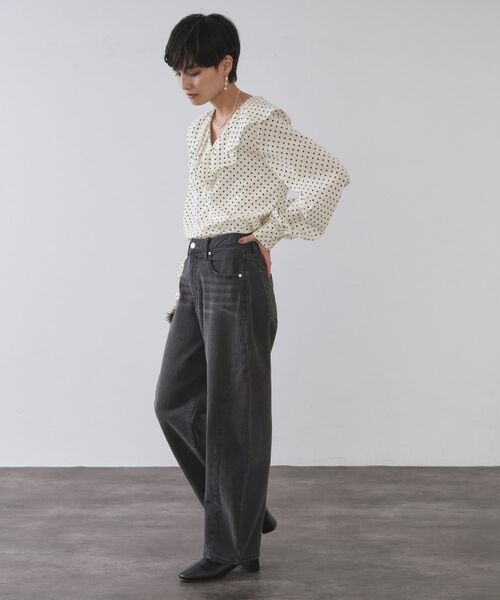 OPAQUE.CLIP / オペーク ドット クリップ シャツ・ブラウス | ドットプリントラッフルブラウス【洗濯機OK】 | 詳細3