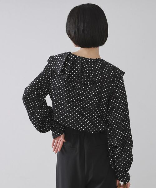 OPAQUE.CLIP / オペーク ドット クリップ シャツ・ブラウス | ドットプリントラッフルブラウス【洗濯機OK】 | 詳細5