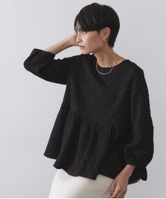 OPAQUE.CLIP / オペーク ドット クリップ シャツ・ブラウス | ふくれジャカードペプラムブラウス【洗濯機OK】