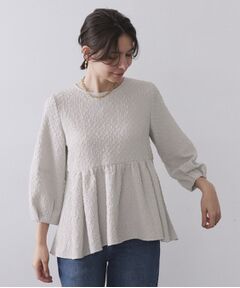 OPAQUE.CLIP / オペーク ドット クリップ シャツ・ブラウス | ふくれジャカードペプラムブラウス【洗濯機OK】