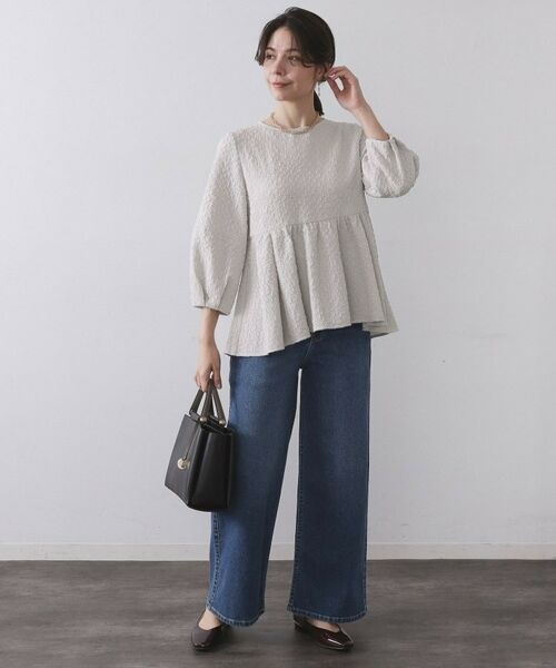 OPAQUE.CLIP / オペーク ドット クリップ シャツ・ブラウス | ふくれジャカードペプラムブラウス【洗濯機OK】 | 詳細10