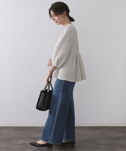 OPAQUE.CLIP / オペーク ドット クリップ シャツ・ブラウス | ふくれジャカードペプラムブラウス【洗濯機OK】 | 詳細11