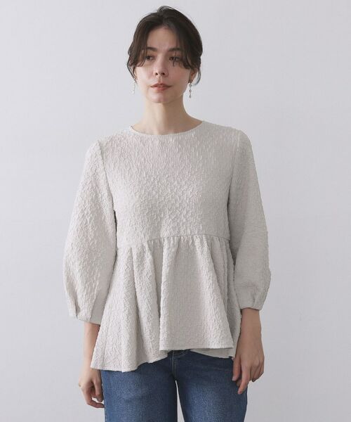 OPAQUE.CLIP / オペーク ドット クリップ シャツ・ブラウス | ふくれジャカードペプラムブラウス【洗濯機OK】 | 詳細13