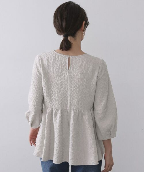 OPAQUE.CLIP / オペーク ドット クリップ シャツ・ブラウス | ふくれジャカードペプラムブラウス【洗濯機OK】 | 詳細15