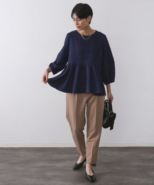 OPAQUE.CLIP / オペーク ドット クリップ シャツ・ブラウス | ふくれジャカードペプラムブラウス【洗濯機OK】 | 詳細2