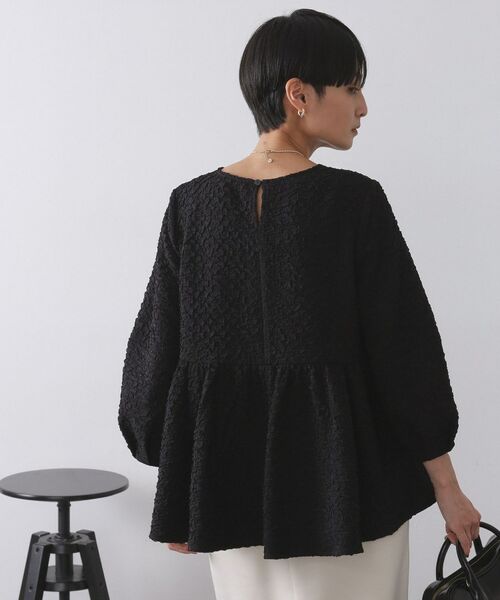 OPAQUE.CLIP / オペーク ドット クリップ シャツ・ブラウス | ふくれジャカードペプラムブラウス【洗濯機OK】 | 詳細5