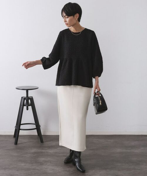 OPAQUE.CLIP / オペーク ドット クリップ シャツ・ブラウス | ふくれジャカードペプラムブラウス【洗濯機OK】 | 詳細6