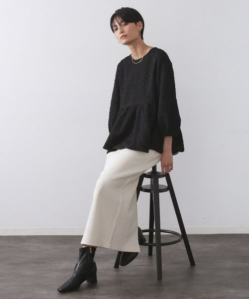 OPAQUE.CLIP / オペーク ドット クリップ シャツ・ブラウス | ふくれジャカードペプラムブラウス【洗濯機OK】 | 詳細7