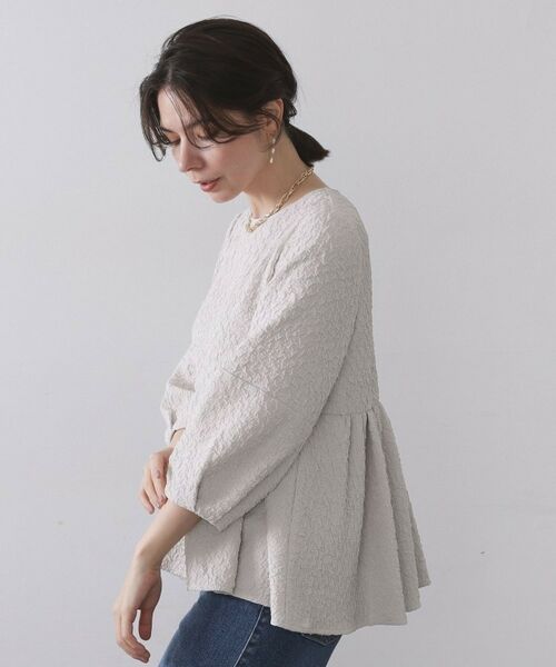 OPAQUE.CLIP / オペーク ドット クリップ シャツ・ブラウス | ふくれジャカードペプラムブラウス【洗濯機OK】 | 詳細9