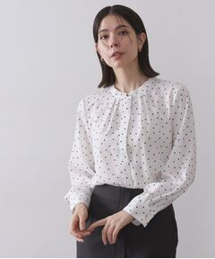 OPAQUE.CLIP / オペーク ドット クリップ シャツ・ブラウス | プリント柄タックデザインブラウス【洗濯機OK】