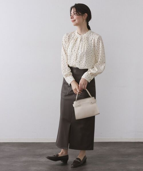 OPAQUE.CLIP / オペーク ドット クリップ シャツ・ブラウス | プリント柄タックデザインブラウス【洗濯機OK】 | 詳細10