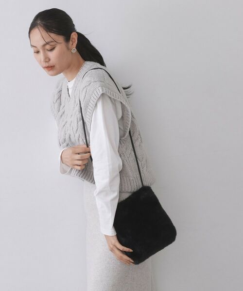 OPAQUE.CLIP / オペーク ドット クリップ ショルダーバッグ | 【11色展開】フェイクファースクエアミニポシェット | 詳細5