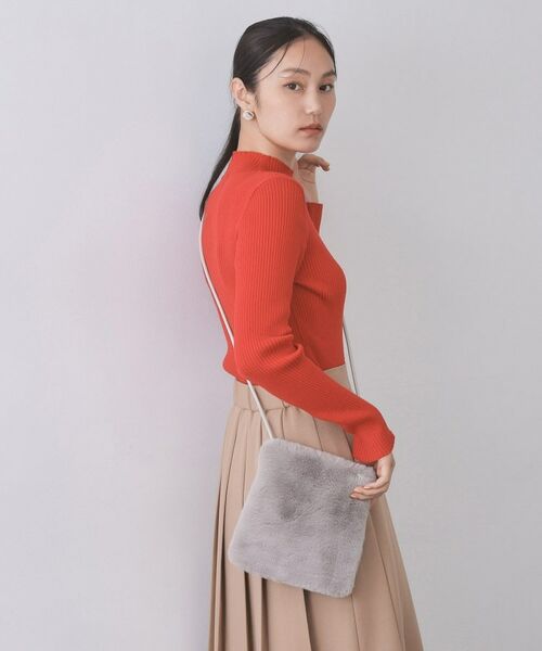 OPAQUE. CLIP/オペーク ドット クリップ 【11色展開】フェイクファースクエアミニポシェット グレー(012) 00