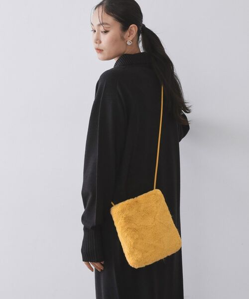 OPAQUE. CLIP/オペーク ドット クリップ 【11色展開】フェイクファースクエアミニポシェット マスタード(833) 00