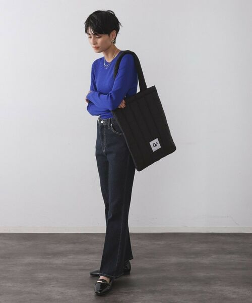 OPAQUE.CLIP / オペーク ドット クリップ トートバッグ | 【軽量／カラビナチャーム付き／A4サイズ対応】ストライプキルトパフィートートバッグ | 詳細4