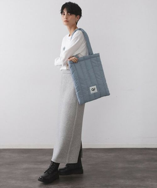OPAQUE.CLIP / オペーク ドット クリップ トートバッグ | 【軽量／カラビナチャーム付き／A4サイズ対応】ストライプキルトパフィートートバッグ | 詳細8