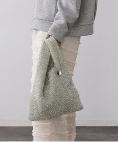 OPAQUE.CLIP / オペーク ドット クリップ トートバッグ | メタルチャーム付きラメニットバッグ