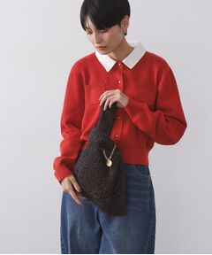 OPAQUE.CLIP / オペーク ドット クリップ トートバッグ | メタルチャーム付きラメニットバッグ