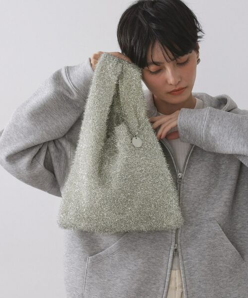 OPAQUE.CLIP / オペーク ドット クリップ トートバッグ | メタルチャーム付きラメニットバッグ | 詳細1