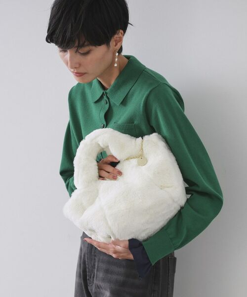 OPAQUE. CLIP/オペーク ドット クリップ 【2WAY】フェイクファーミドルトートバッグ オフホワイト(003) 00