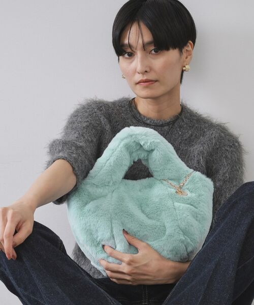 OPAQUE. CLIP/オペーク ドット クリップ 【2WAY】フェイクファーミドルトートバッグ ミントグリーン(021) 00