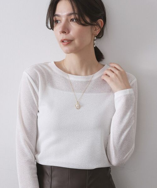 OPAQUE.CLIP / オペーク ドット クリップ ネックレス・ペンダント・チョーカー | ニュアンスメタルリング×フェイクパールネックレス | 詳細5