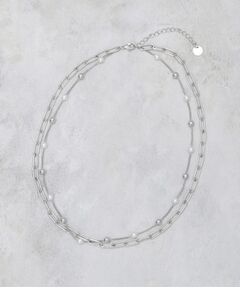 OPAQUE.CLIP / オペーク ドット クリップ ネックレス・ペンダント・チョーカー | チェーン×フェイクパール2連ネックレス