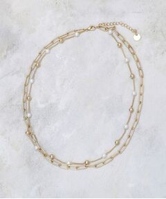 OPAQUE.CLIP / オペーク ドット クリップ ネックレス・ペンダント・チョーカー | チェーン×フェイクパール2連ネックレス