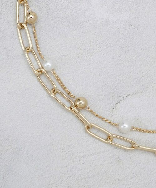 OPAQUE.CLIP / オペーク ドット クリップ ネックレス・ペンダント・チョーカー | チェーン×フェイクパール2連ネックレス | 詳細2