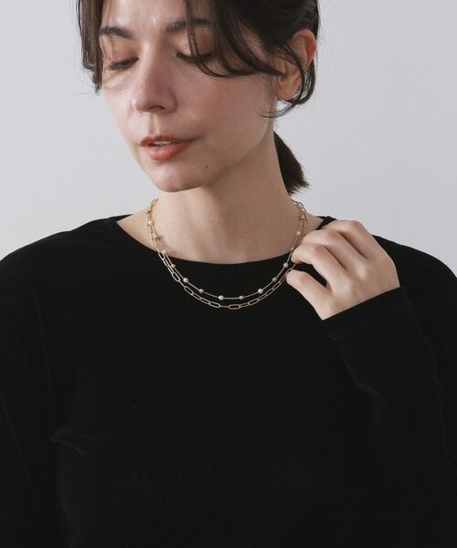 OPAQUE.CLIP / オペーク ドット クリップ ネックレス・ペンダント・チョーカー | チェーン×フェイクパール2連ネックレス | 詳細5