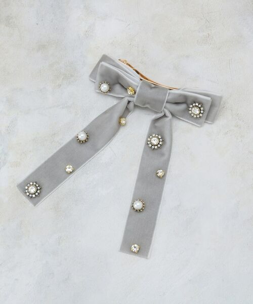 OPAQUE.CLIP / オペーク ドット クリップ ヘアアクセサリー | ビジュー×ベロア リボンバレッタ | 詳細1