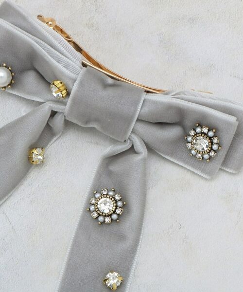 OPAQUE.CLIP / オペーク ドット クリップ ヘアアクセサリー | ビジュー×ベロア リボンバレッタ | 詳細2