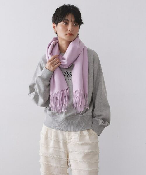 OPAQUE.CLIP / オペーク ドット クリップ マフラー・ショール・スヌード・ストール | 大判無地フリンジボリュームストール | 詳細4