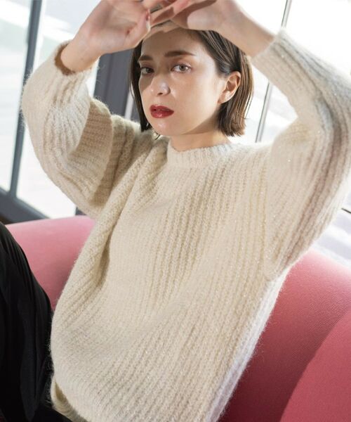 OPAQUE.CLIP / オペーク ドット クリップ ニット・セーター | オーバーサイズ スパンコールニット | 詳細15