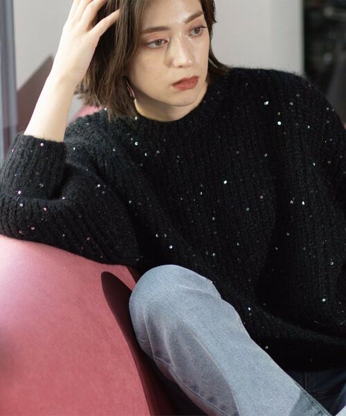 OPAQUE.CLIP / オペーク ドット クリップ ニット・セーター | オーバーサイズ スパンコールニット | 詳細17