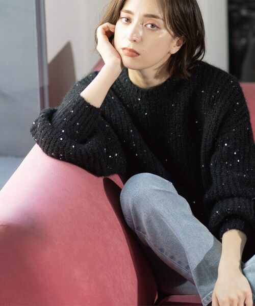 OPAQUE.CLIP / オペーク ドット クリップ ニット・セーター | オーバーサイズ スパンコールニット | 詳細19