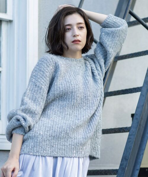 OPAQUE.CLIP / オペーク ドット クリップ ニット・セーター | オーバーサイズ スパンコールニット | 詳細2