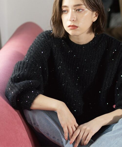 OPAQUE.CLIP / オペーク ドット クリップ ニット・セーター | オーバーサイズ スパンコールニット | 詳細22
