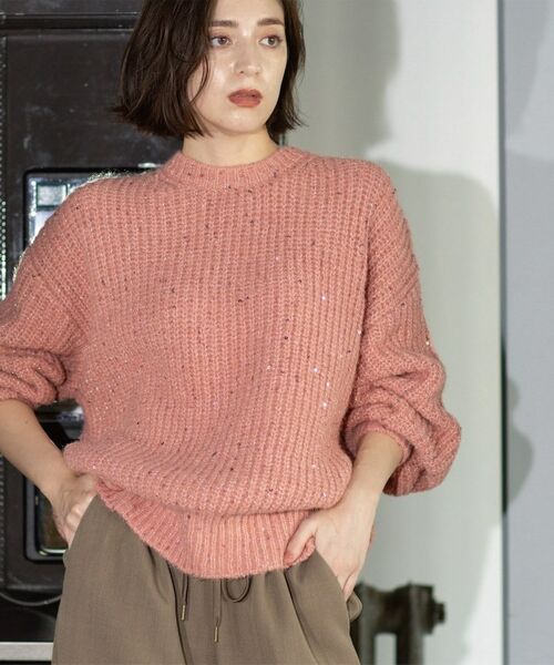 OPAQUE.CLIP / オペーク ドット クリップ ニット・セーター | オーバーサイズ スパンコールニット | 詳細26