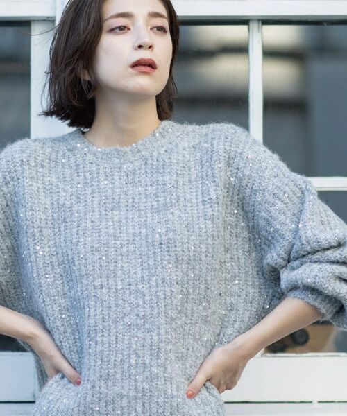 OPAQUE.CLIP / オペーク ドット クリップ ニット・セーター | オーバーサイズ スパンコールニット | 詳細3
