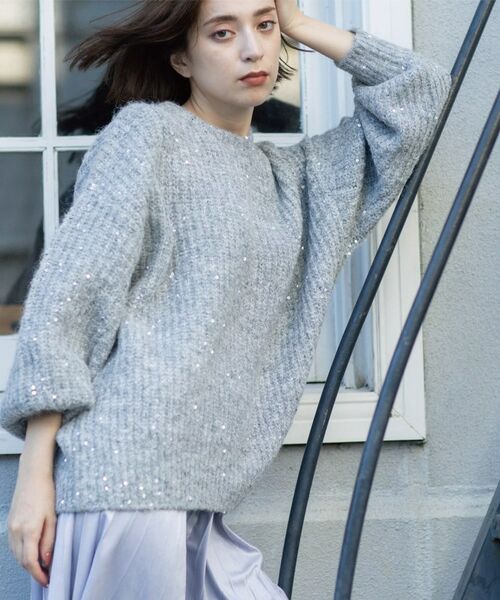 OPAQUE.CLIP / オペーク ドット クリップ ニット・セーター | オーバーサイズ スパンコールニット | 詳細5