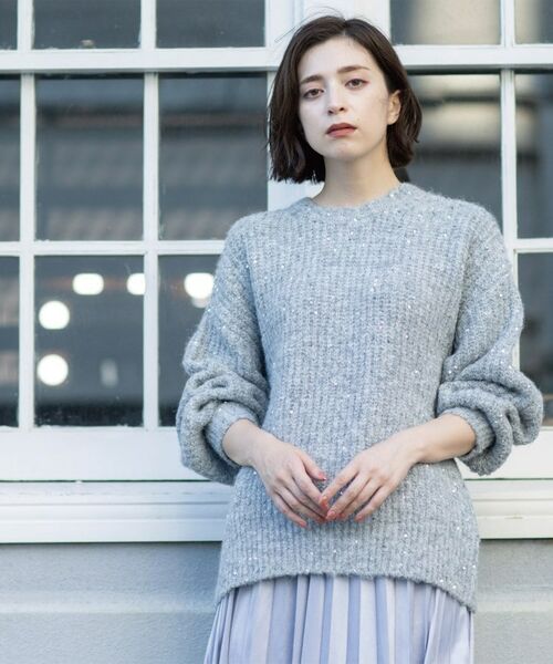 OPAQUE.CLIP / オペーク ドット クリップ ニット・セーター | オーバーサイズ スパンコールニット | 詳細6