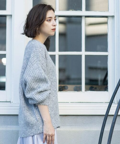 OPAQUE.CLIP / オペーク ドット クリップ ニット・セーター | オーバーサイズ スパンコールニット | 詳細7