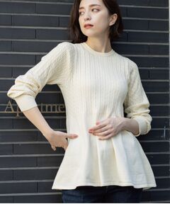 OPAQUE.CLIP / オペーク ドット クリップ ニット・セーター | ミニケーブル切替ペプラムニット