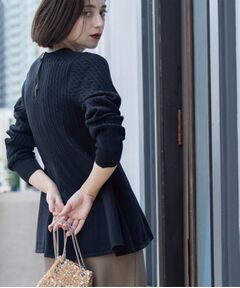 OPAQUE.CLIP / オペーク ドット クリップ ニット・セーター | ミニケーブル切替ペプラムニット