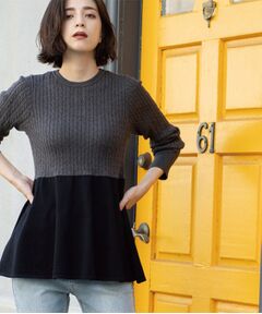 OPAQUE.CLIP / オペーク ドット クリップ ニット・セーター | ミニケーブル切替ペプラムニット